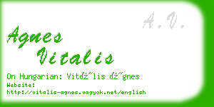 agnes vitalis business card